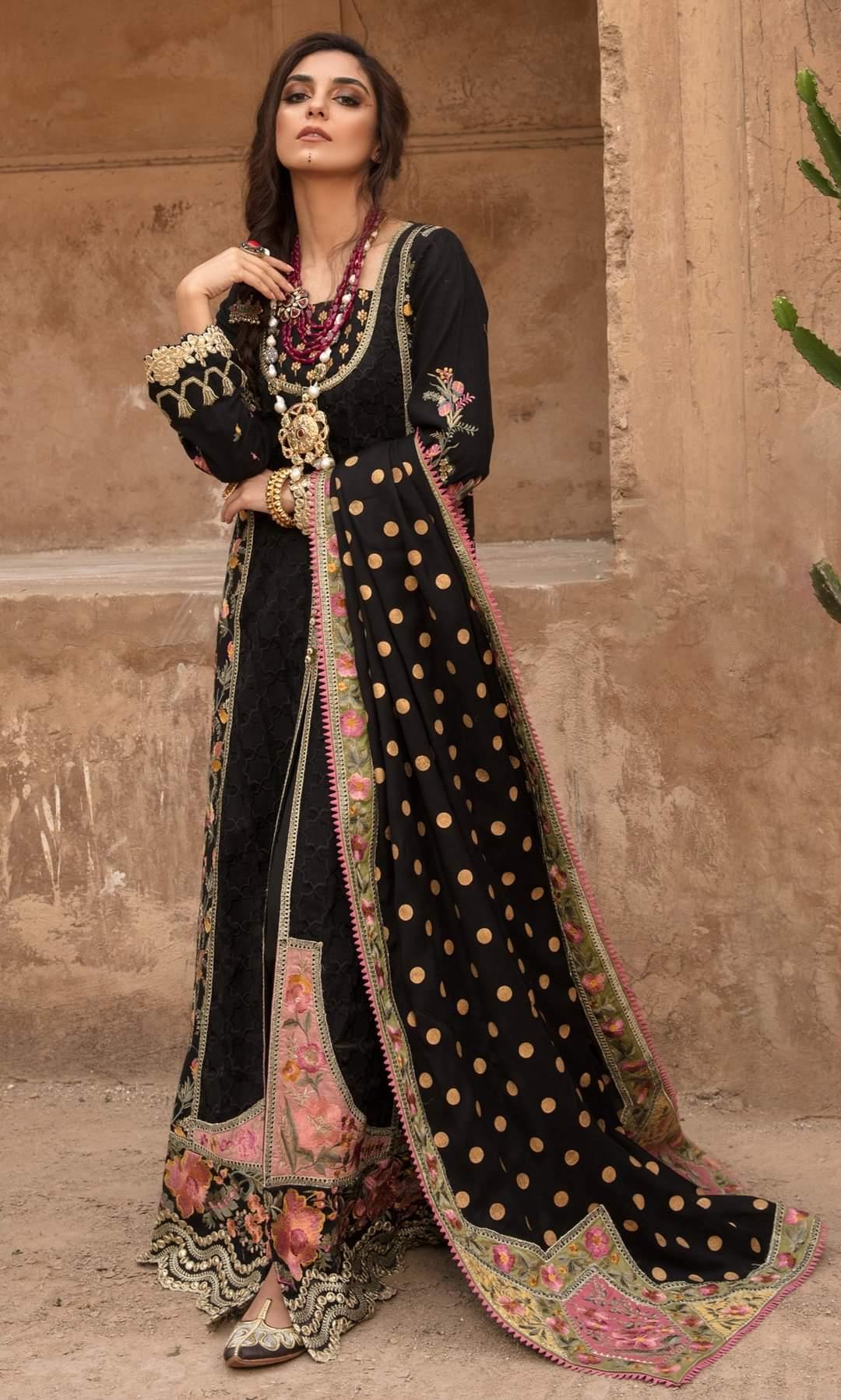 Restocked/Crimson Winter by Saira Shakira/MAST MUSAFIR - EBONY - AWWALBOUTIQUE