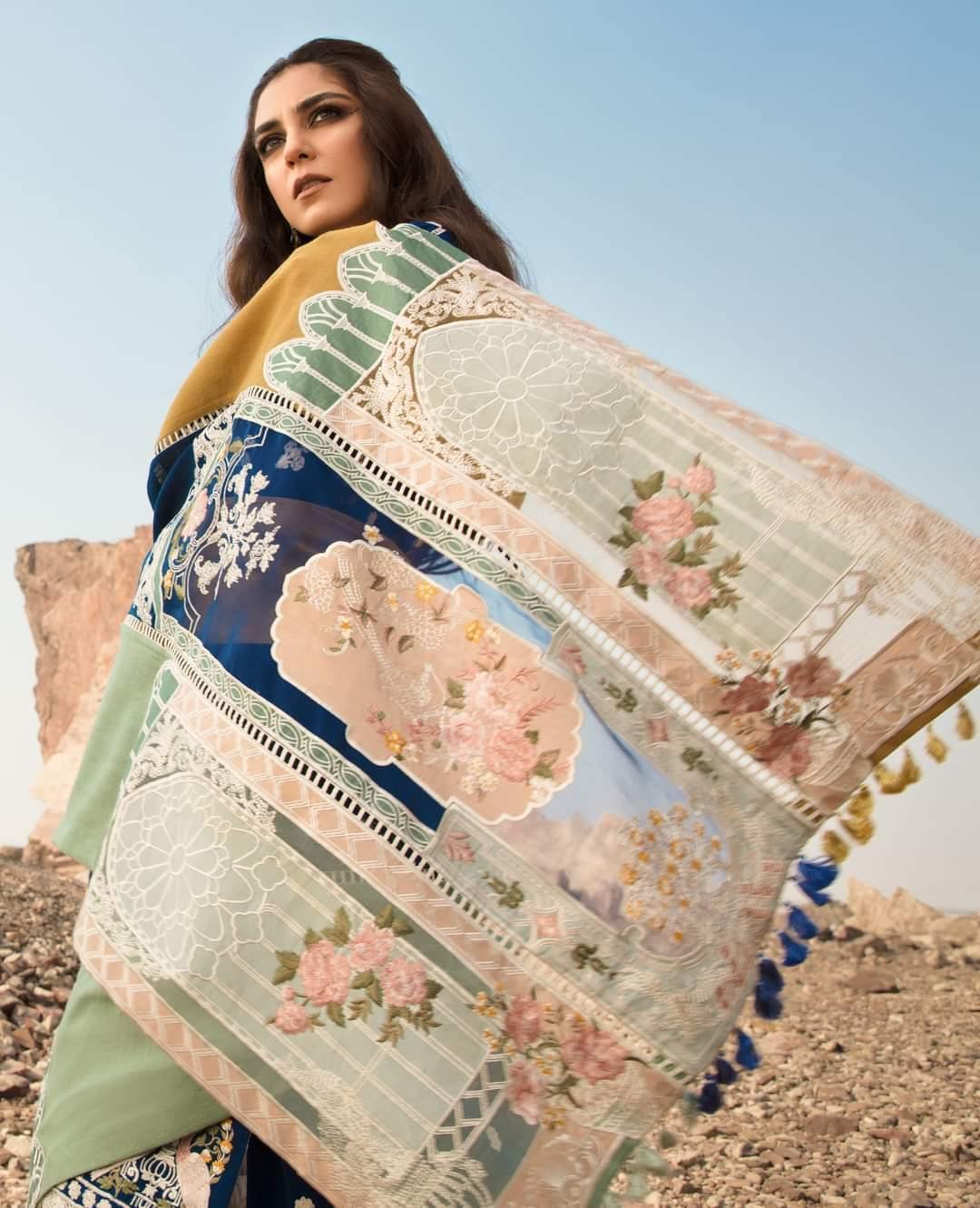 Restocked/Crimson Winter by Saira Shakira/AARI REVIVAL - SAPPHIRE - AWWALBOUTIQUE