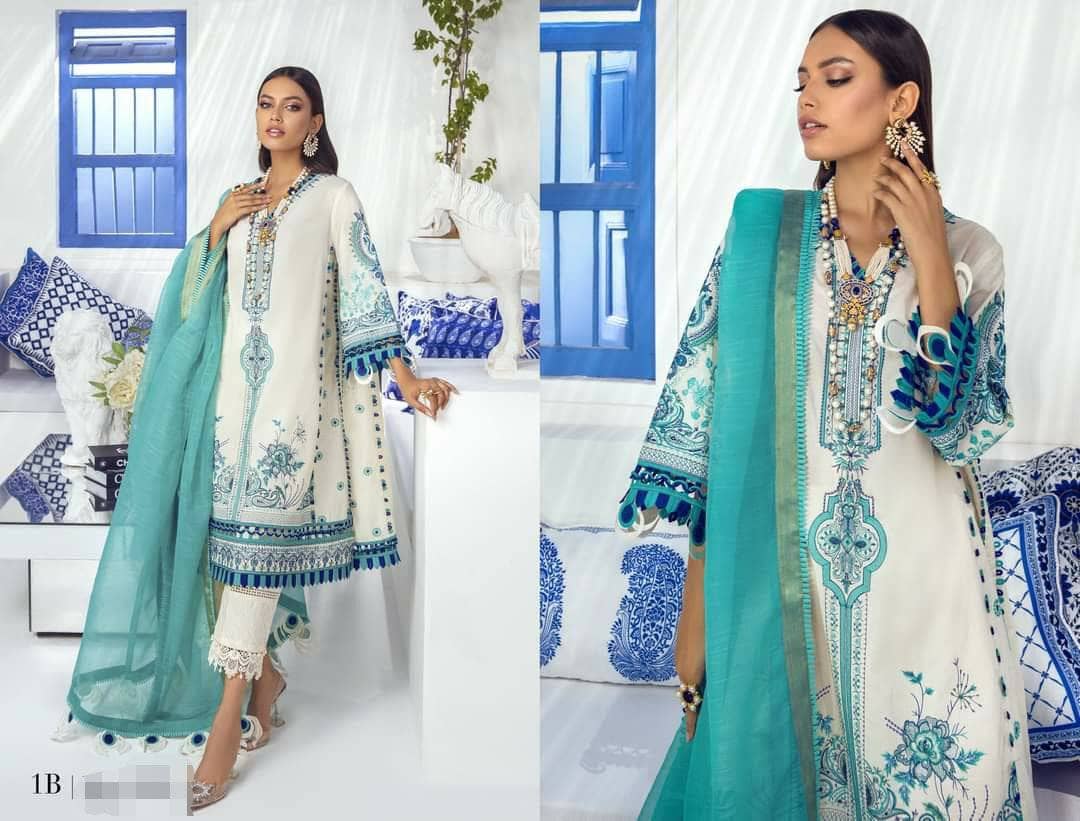 Sana Safinaz Muzlin Lawn with Wooven Dupattaa/1B