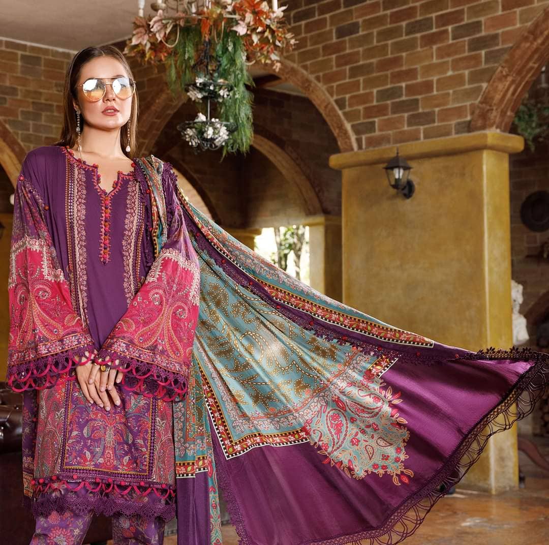 Maria B M Prints 23/Vol 1/3A/Silk Dupatta