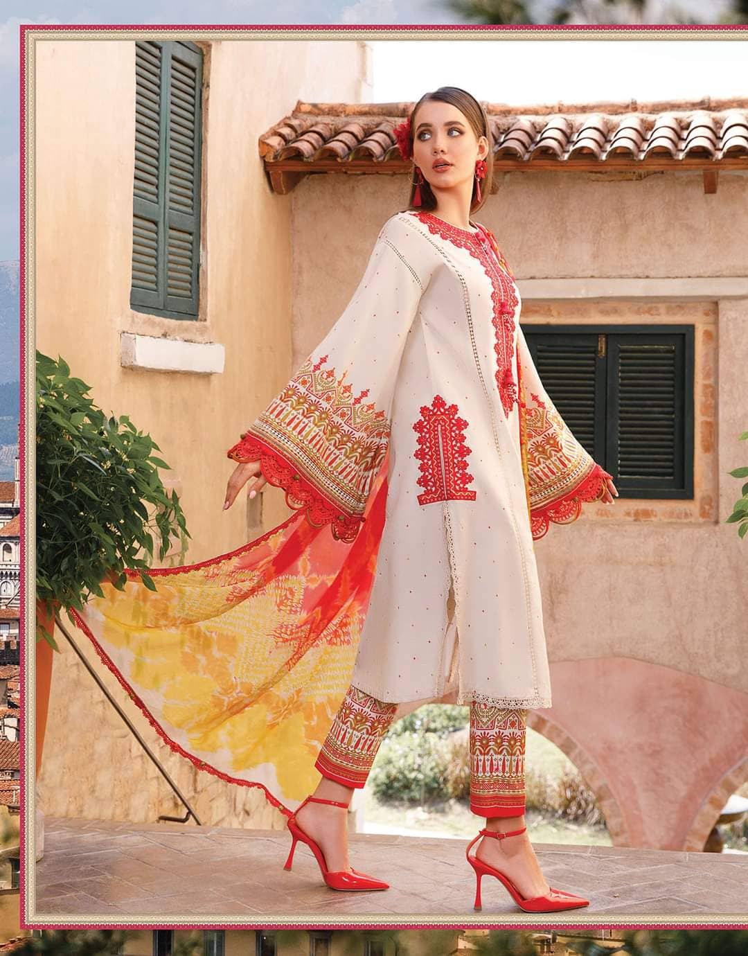 Restocked/Maria B M Prints 23/Vol 1/6A/Chiffon Dupatta