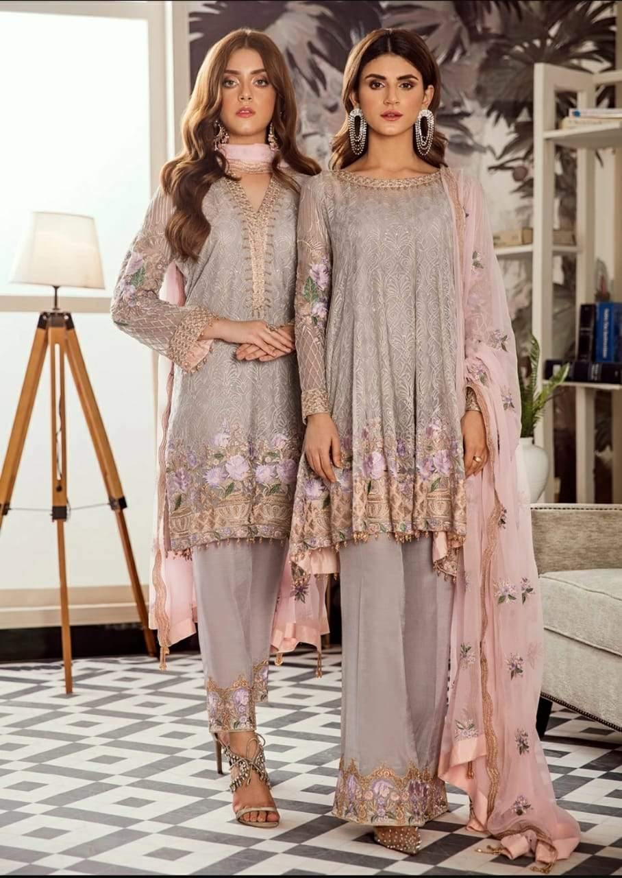 Afrozeh Voyage De Lamoure Chiffon/08-Floraison Ciel - AWWALBOUTIQUE