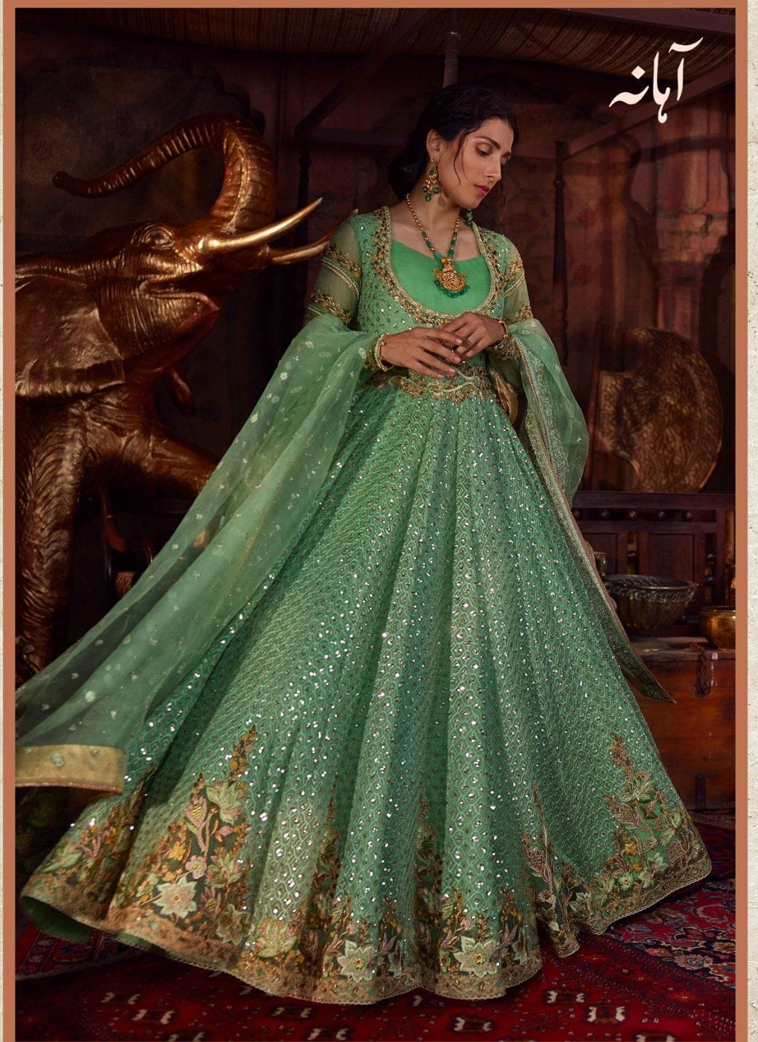 Restocked/Qalamkar Faiza Saqlain Raiza Wedding Collection/D 02/Ahana