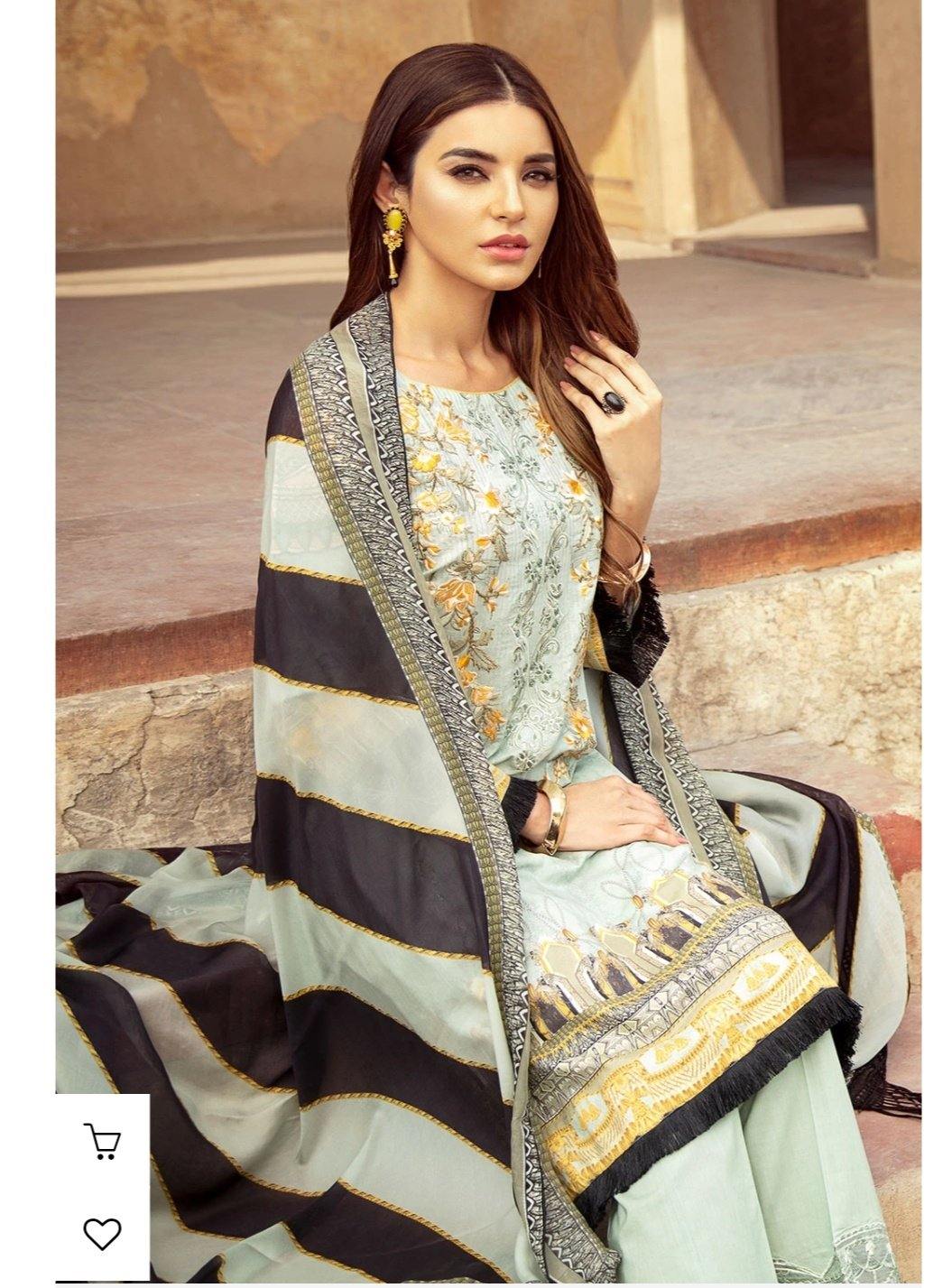 Ramsha Chevron Luxury Lawn 2020/C 203 - AWWALBOUTIQUE