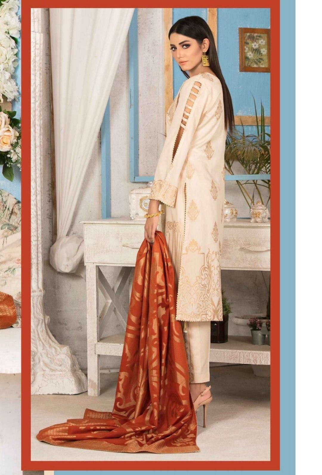 Amna Sohail Gold Star Banarsi Lawn/Tawakkal/ASJ 1115 - AWWALBOUTIQUE