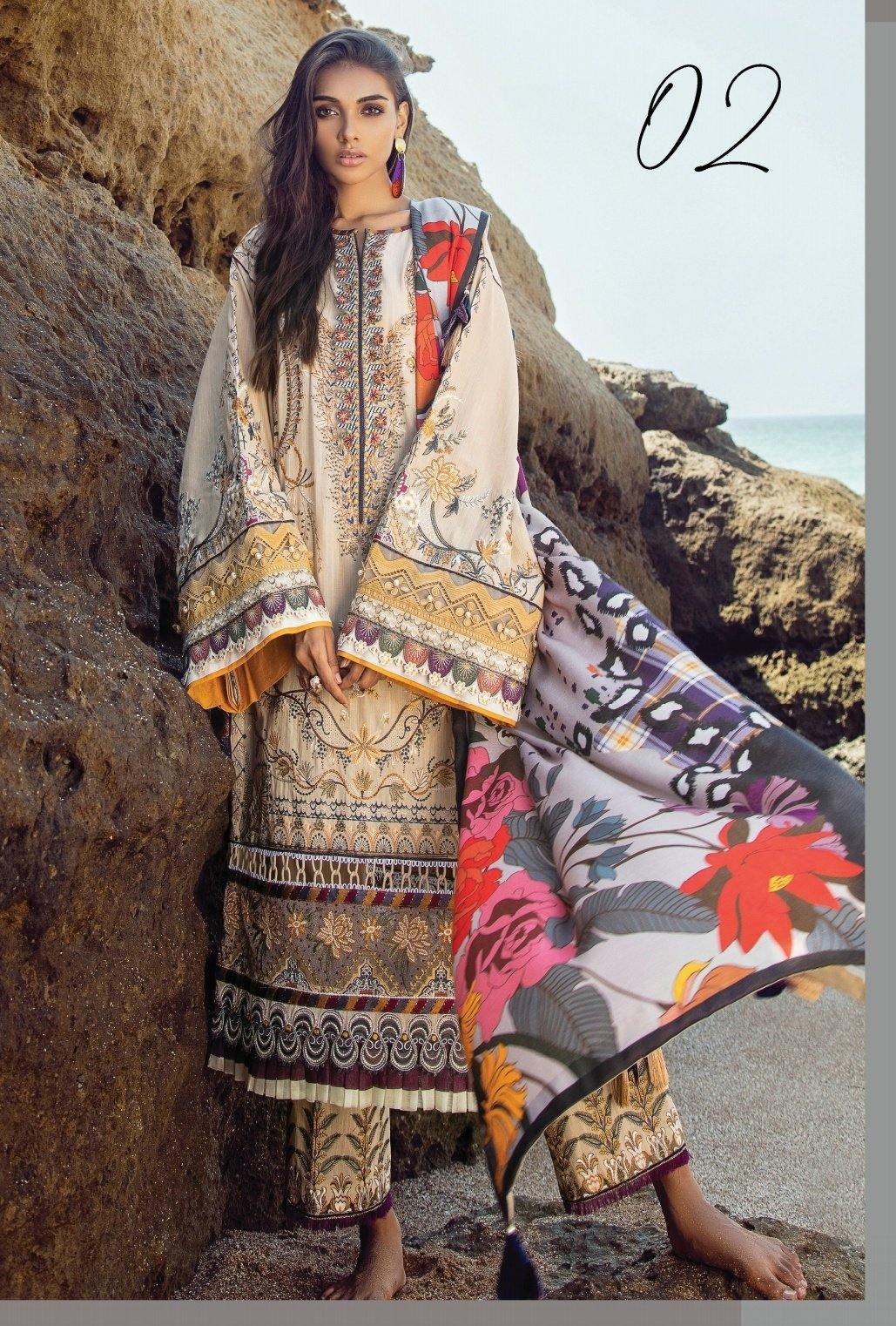 Restocked/Baroque Khaddar/Beach Bloom/02 - AWWALBOUTIQUE