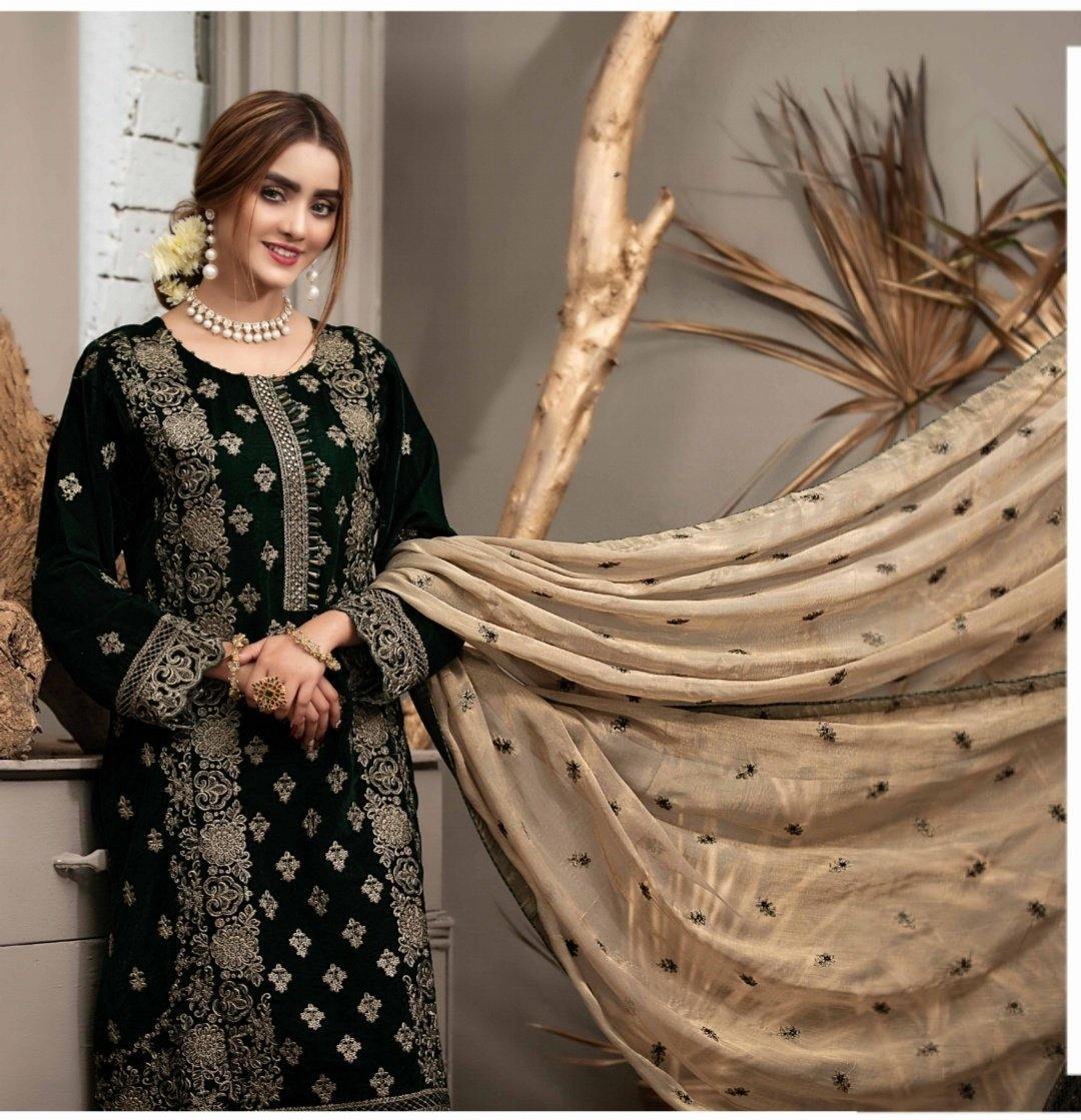 Restocked/Tawakkal Velvet Collection/Semi Stitched - AWWALBOUTIQUE