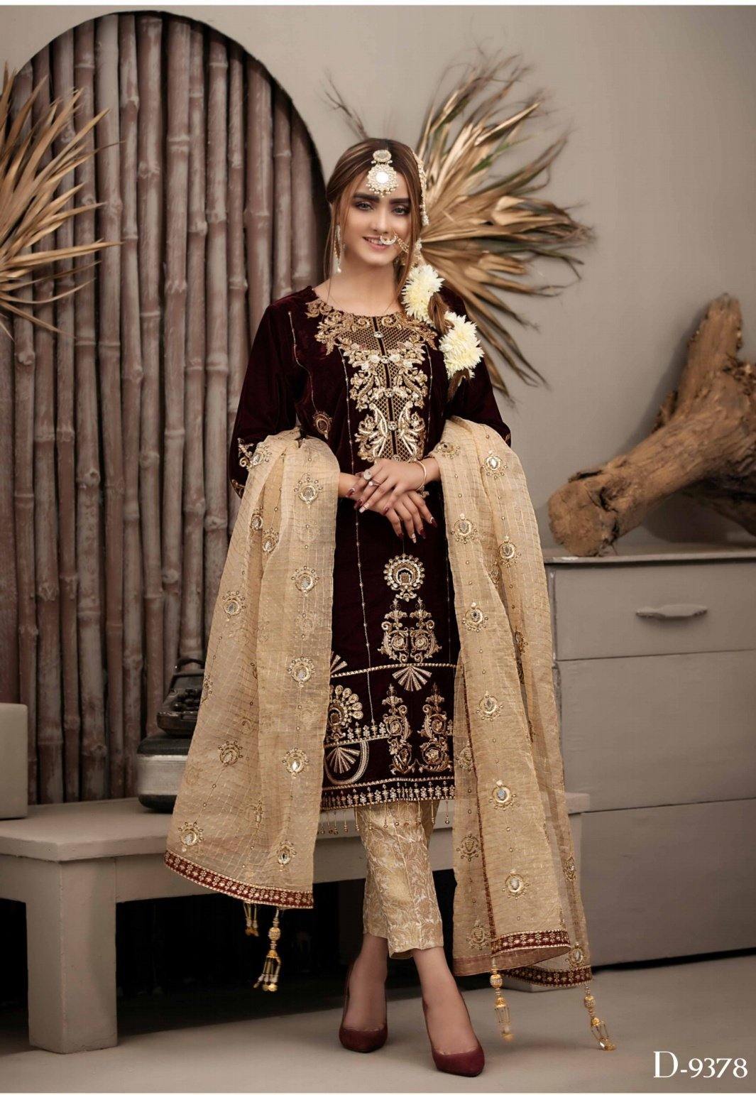 Tawakkal Velvet Collection/Semi Stitched - AWWALBOUTIQUE