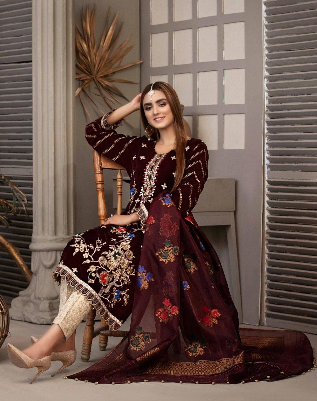 Restocked/Tawakkal Velvet Collection/Semi Stitched - AWWALBOUTIQUE