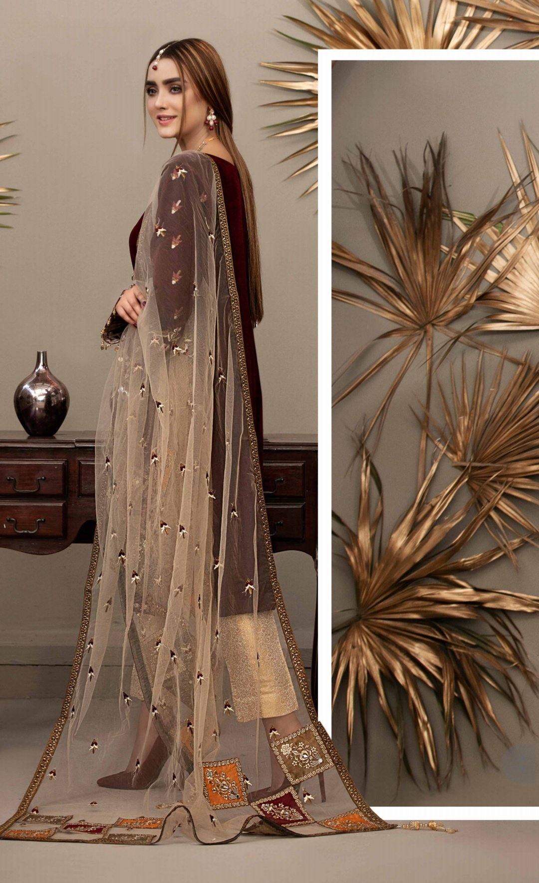 Tawakkal Velvet Collection/Semi Stitched - AWWALBOUTIQUE