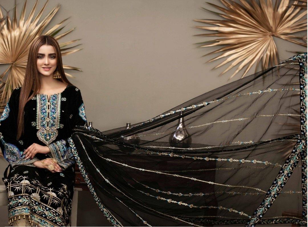 Restocked/Tawakkal Velvet Collection/Semi Stitched - AWWALBOUTIQUE