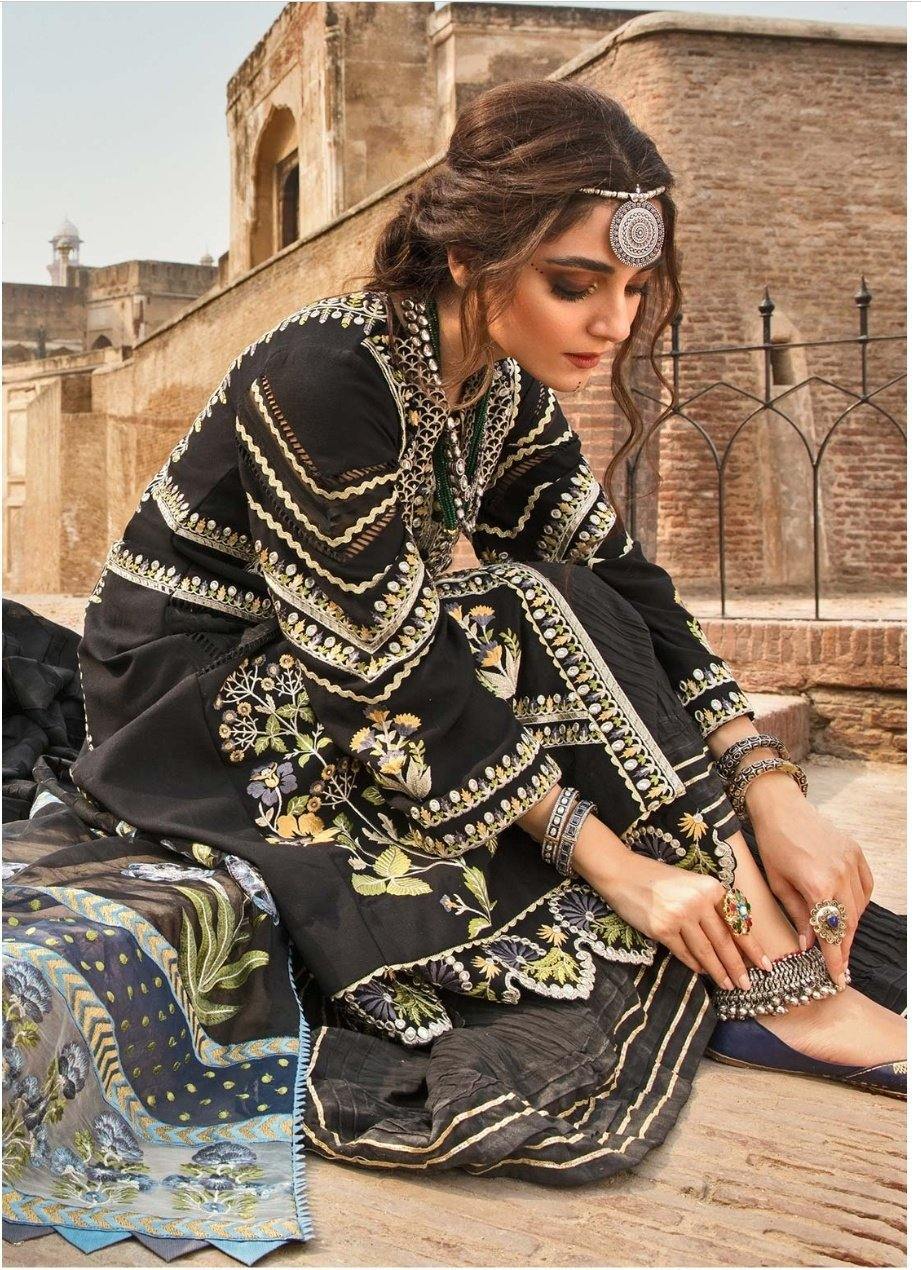 Restocked/Crimson Winter by Saira Shakira/SUNEHRA GOTA - SABLE - AWWALBOUTIQUE