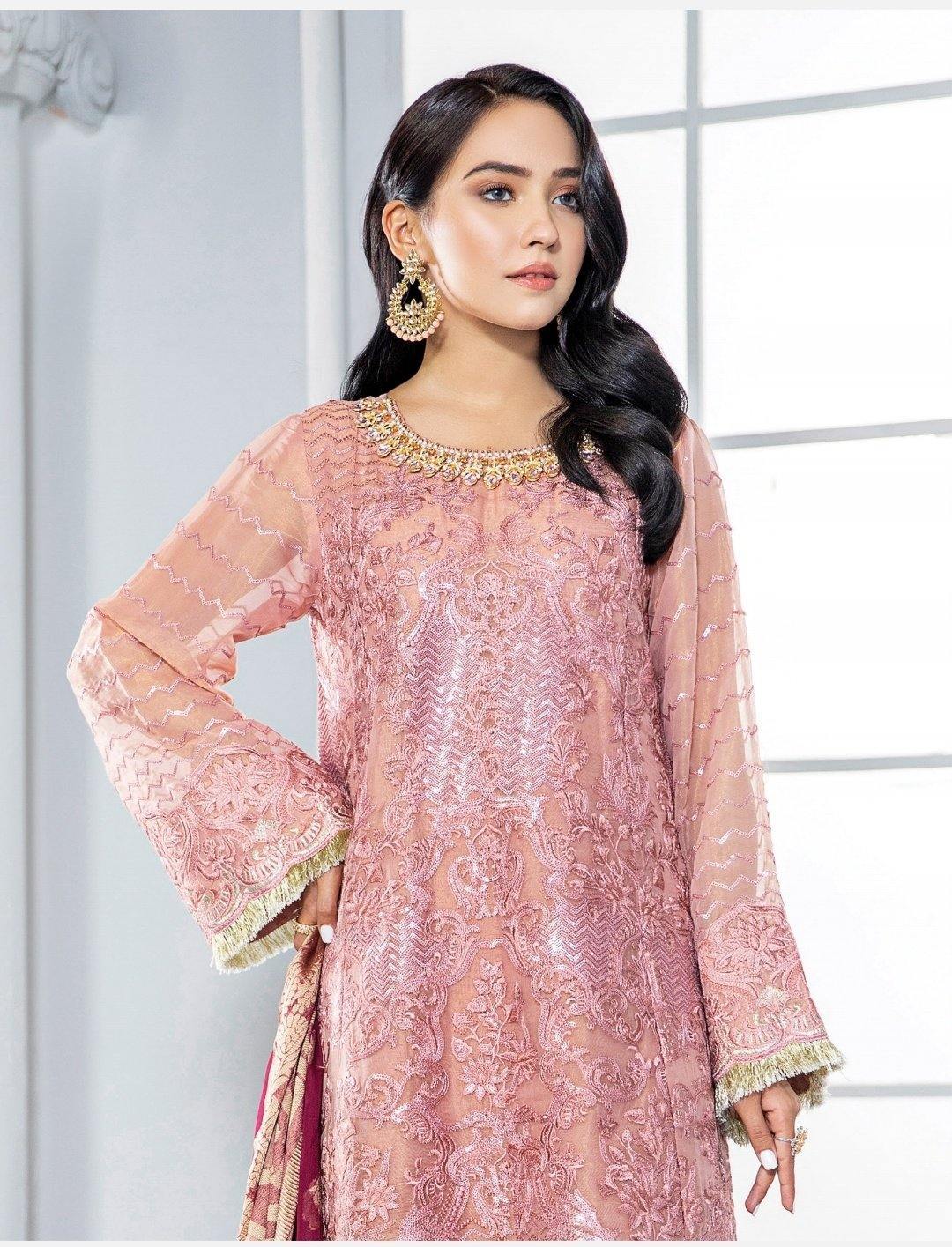 Alizeh Embroidered Chiffon/Vol 3/Sohneri - AWWALBOUTIQUE