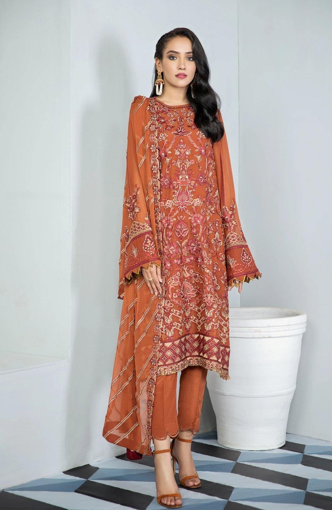 Alizeh Embroidered Chiffon/Vol 3/Shideh - AWWALBOUTIQUE