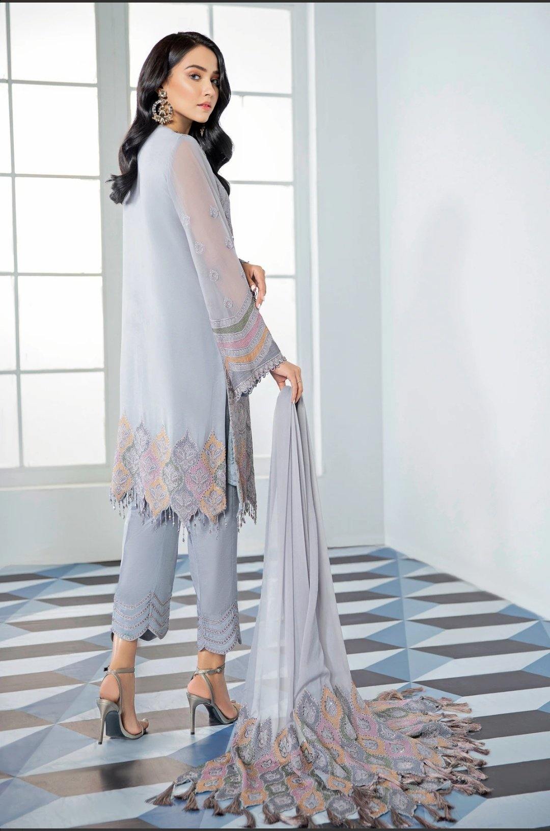 Alizeh Embroidered Chiffon/Vol 3/Zarbin - AWWALBOUTIQUE