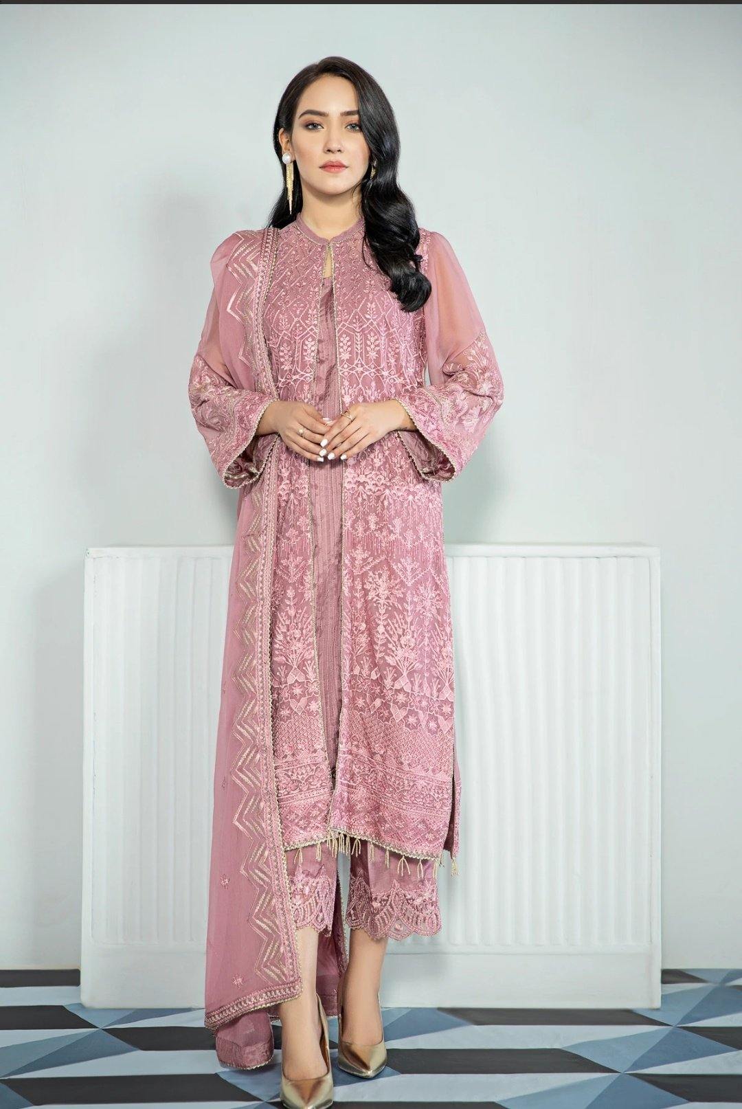 Alizeh Embroidered Chiffon/Vol 3/Angbeen - AWWALBOUTIQUE