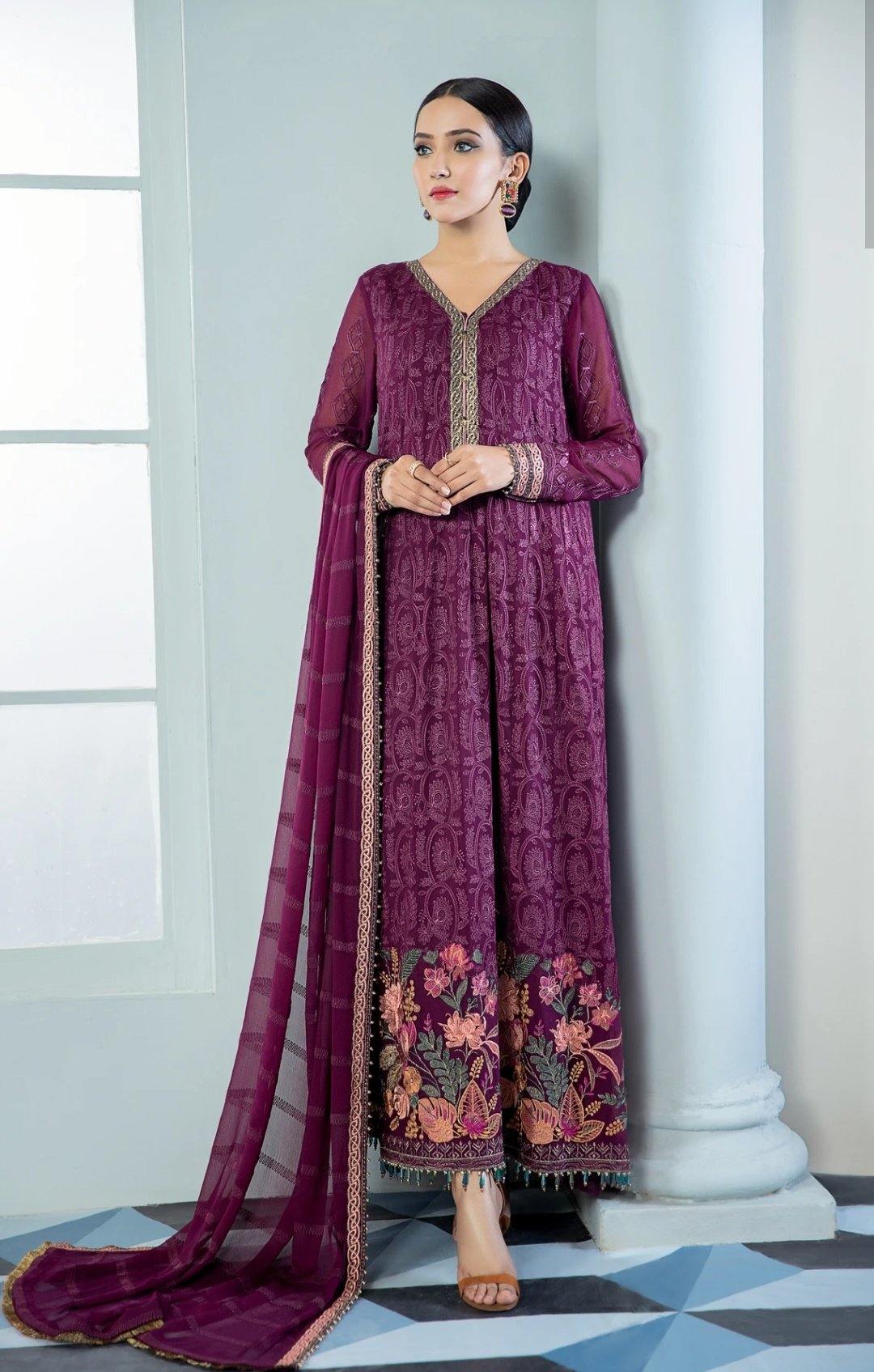 Alizeh Embroidered Chiffon/Vol 3/Zhaleh - AWWALBOUTIQUE