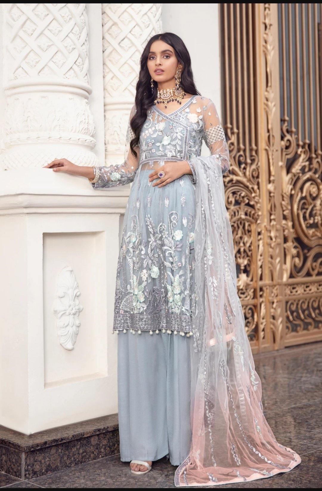 Emaan Adeel Belle Robe Chiffon/BR-10 ICE QUEEN - AWWALBOUTIQUE