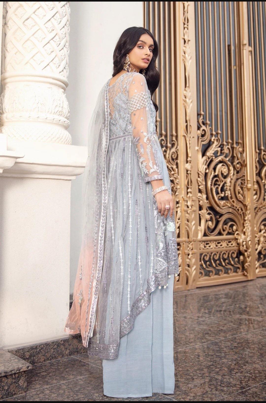 Emaan Adeel Belle Robe Chiffon/BR-10 ICE QUEEN - AWWALBOUTIQUE