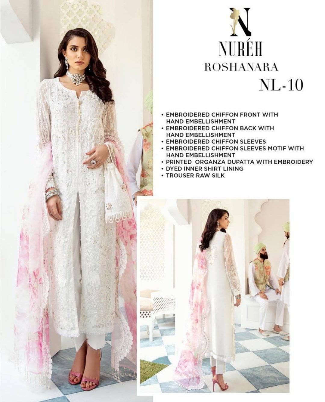 Nureh Mor Bagh Luxe Chiffon/NL-10