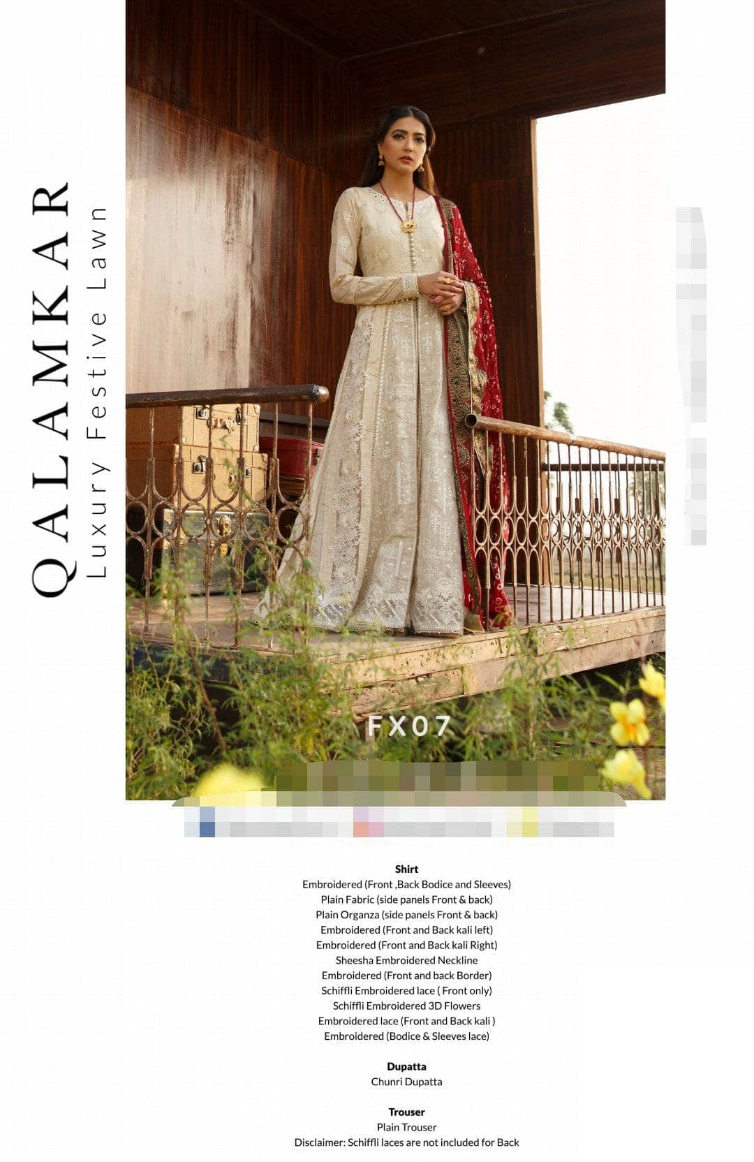 Restocked/Qalamkar Luxury Festive Lawn/Fx 07
