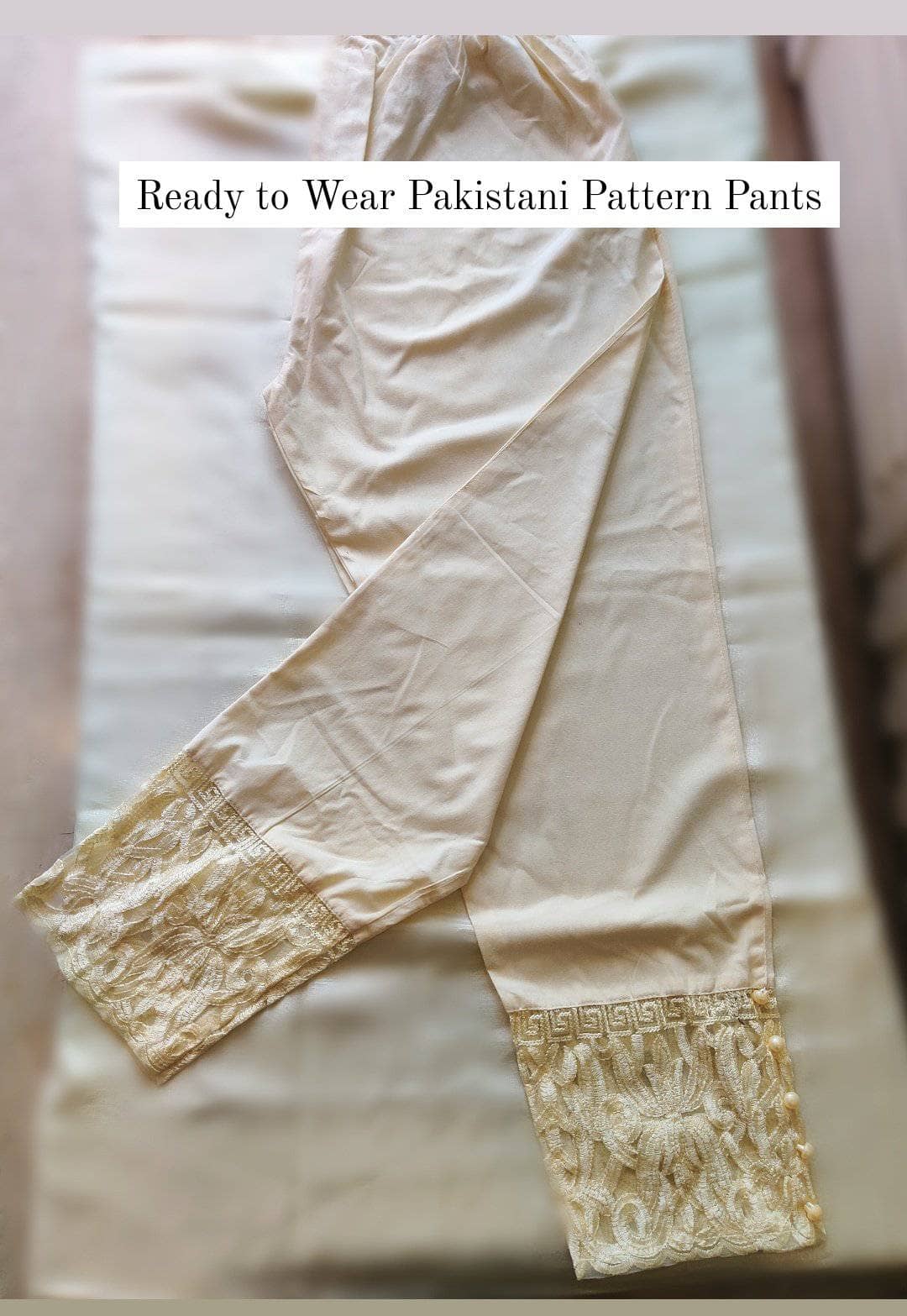 Ready to Wear Pakistani Pattern Pants\Cream