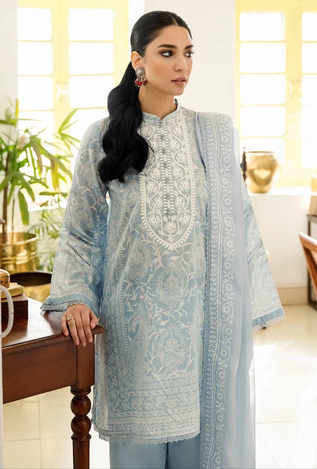 Cross Stitch Basant/LILAC HAZE/Silk Dupatta