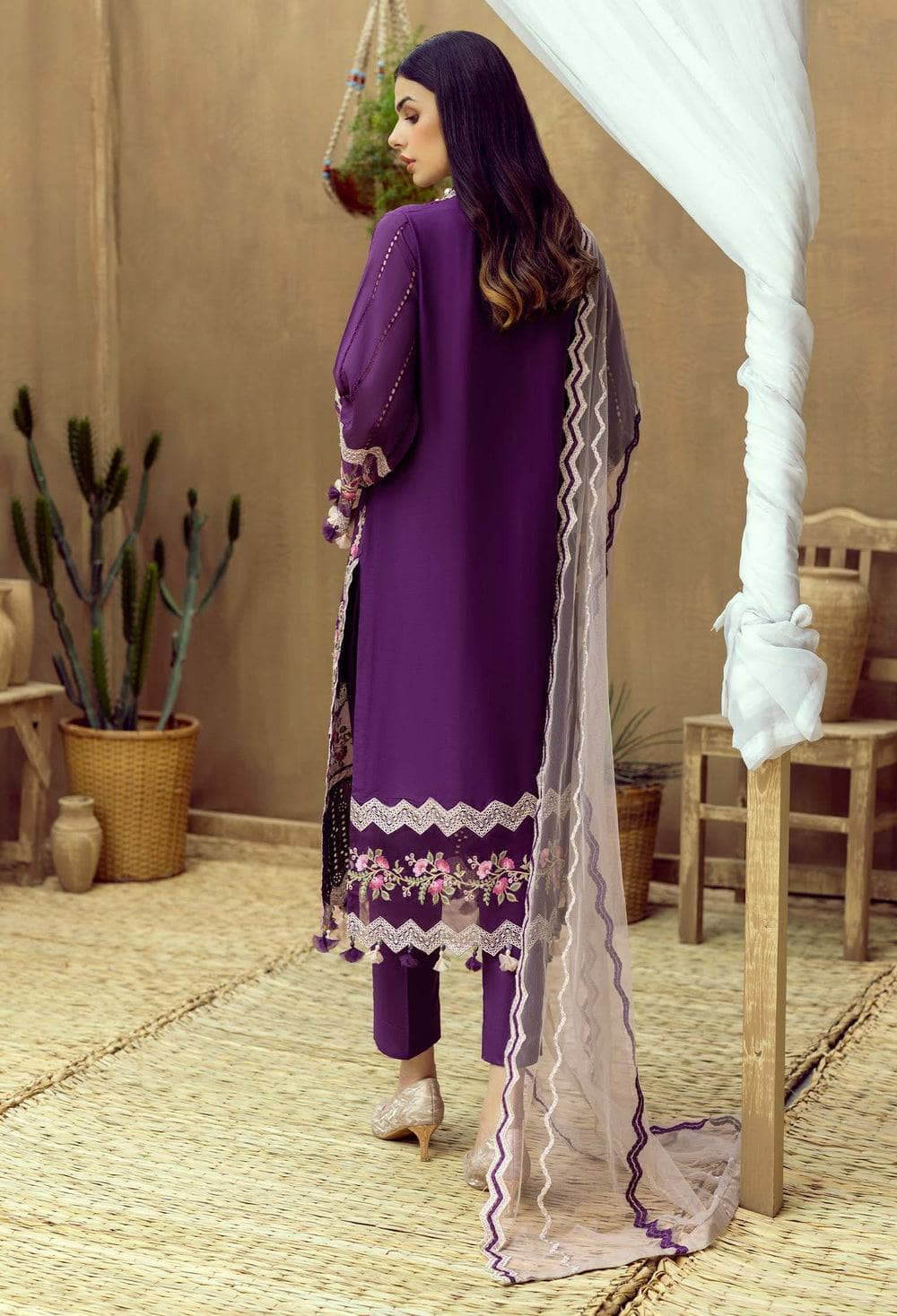 Adans Libas Fuchsia Lawn Pakistani Suits Restocked/Adans Libas Zaire Schiffli/Clairvoyant
