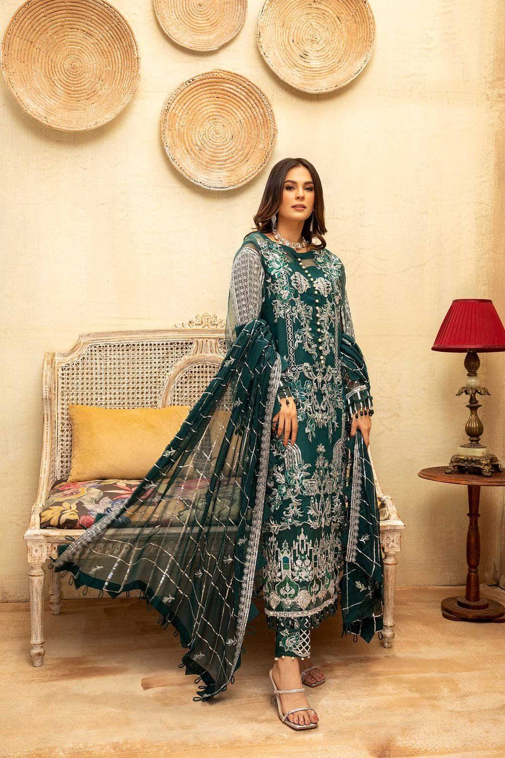 Adans Libas Lamore Organza/Emerald Green