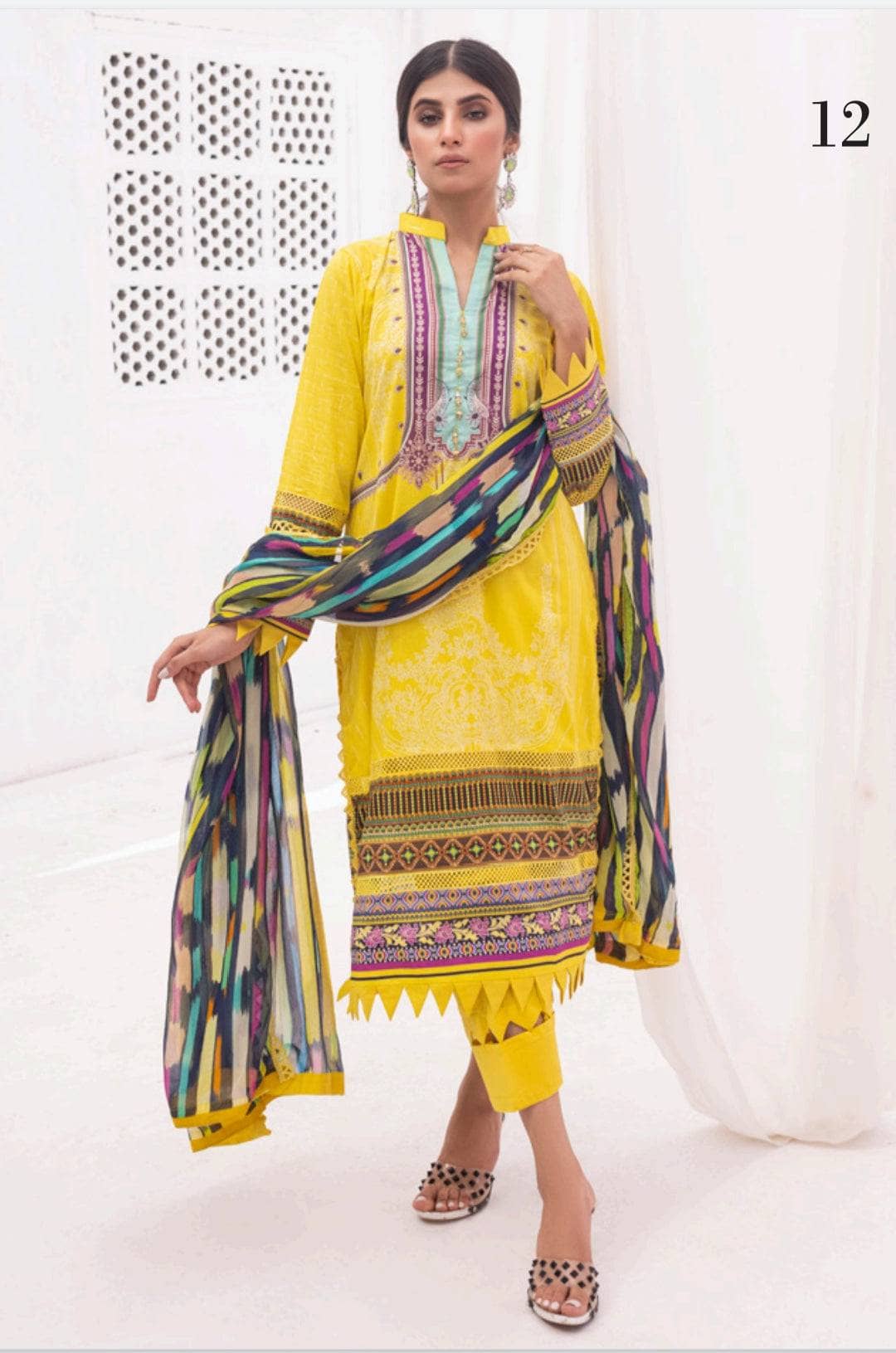 Al Zohaib Lawn Pakistani Suit Al Zohaib Colours/Printed Lawn/Bamber Chiffon Dupatta