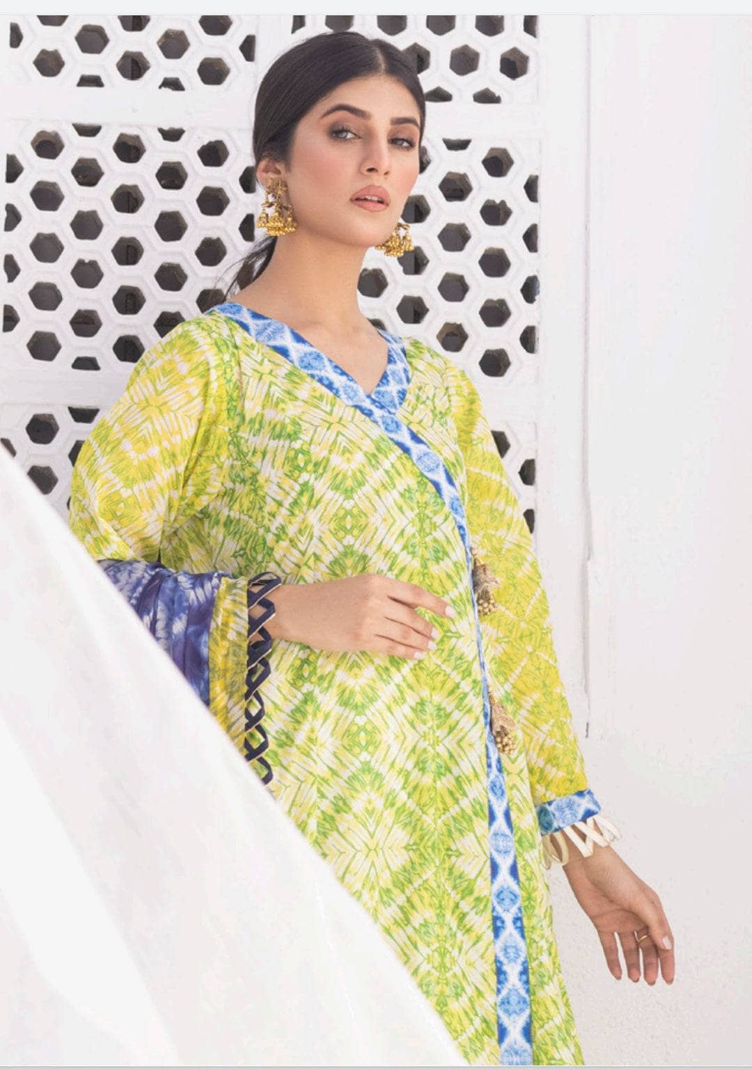 Al Zohaib Lawn Pakistani Suit Al Zohaib Colours/Printed Lawn/Bamber Chiffon Dupatta