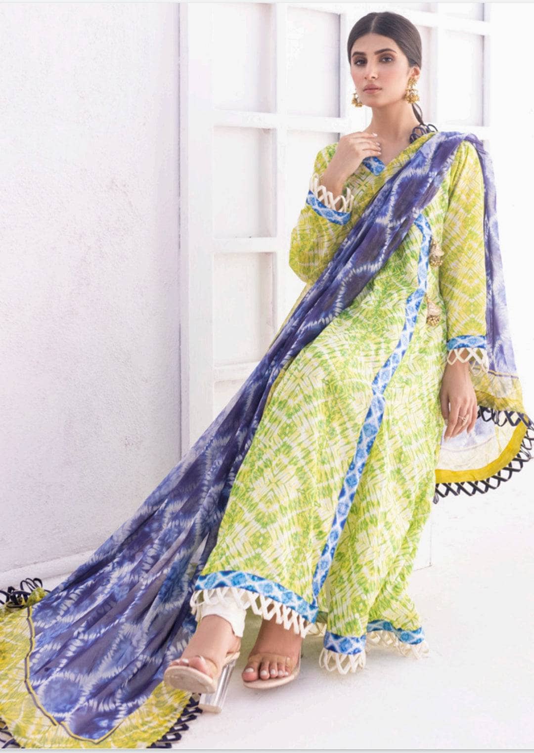 Al Zohaib Lawn Pakistani Suit Al Zohaib Colours/Printed Lawn/Bamber Chiffon Dupatta