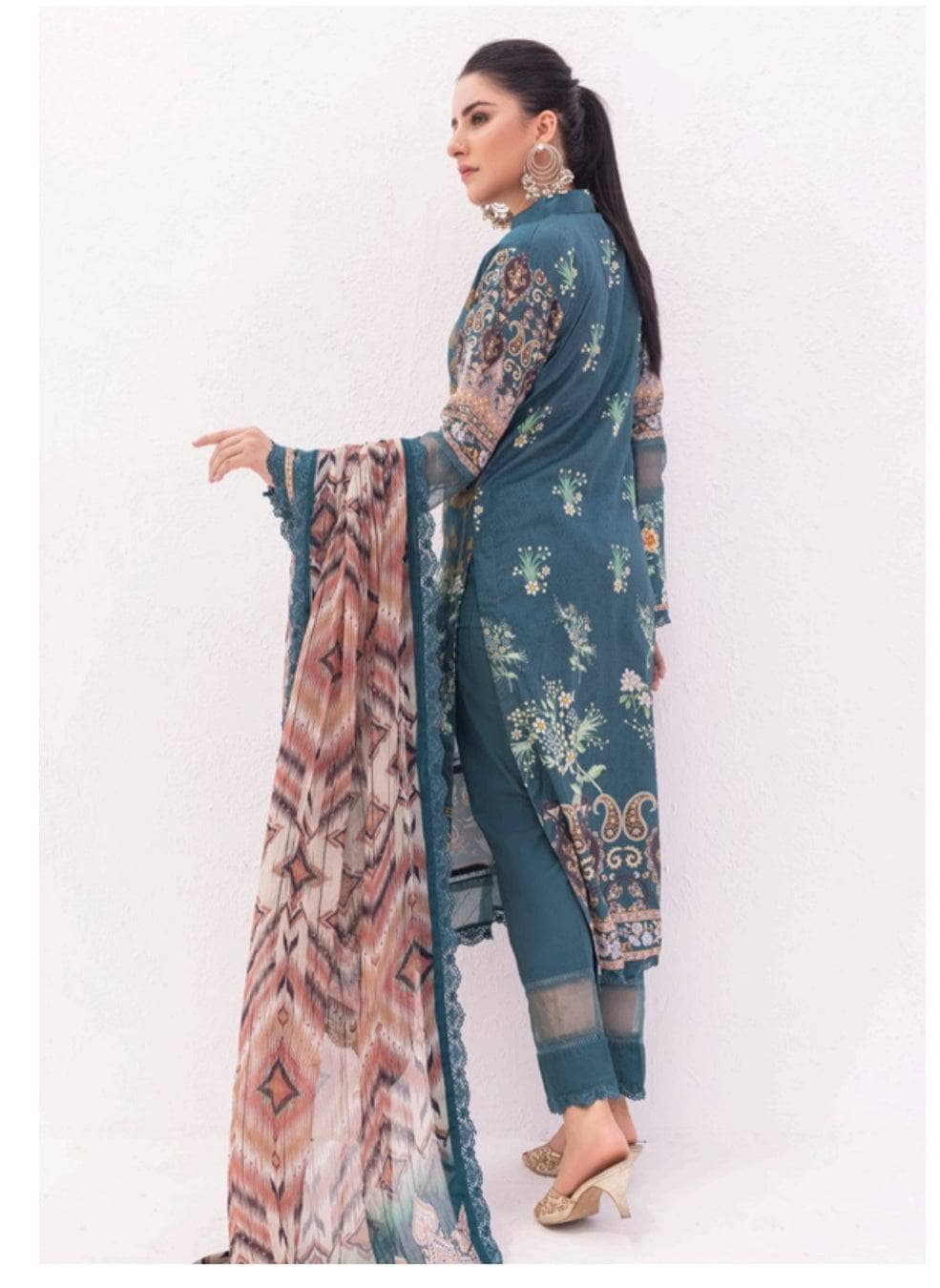 Al Zohaib Lawn Pakistani Suit Al Zohaib Colours/Printed Lawn/Bamber Chiffon Dupatta