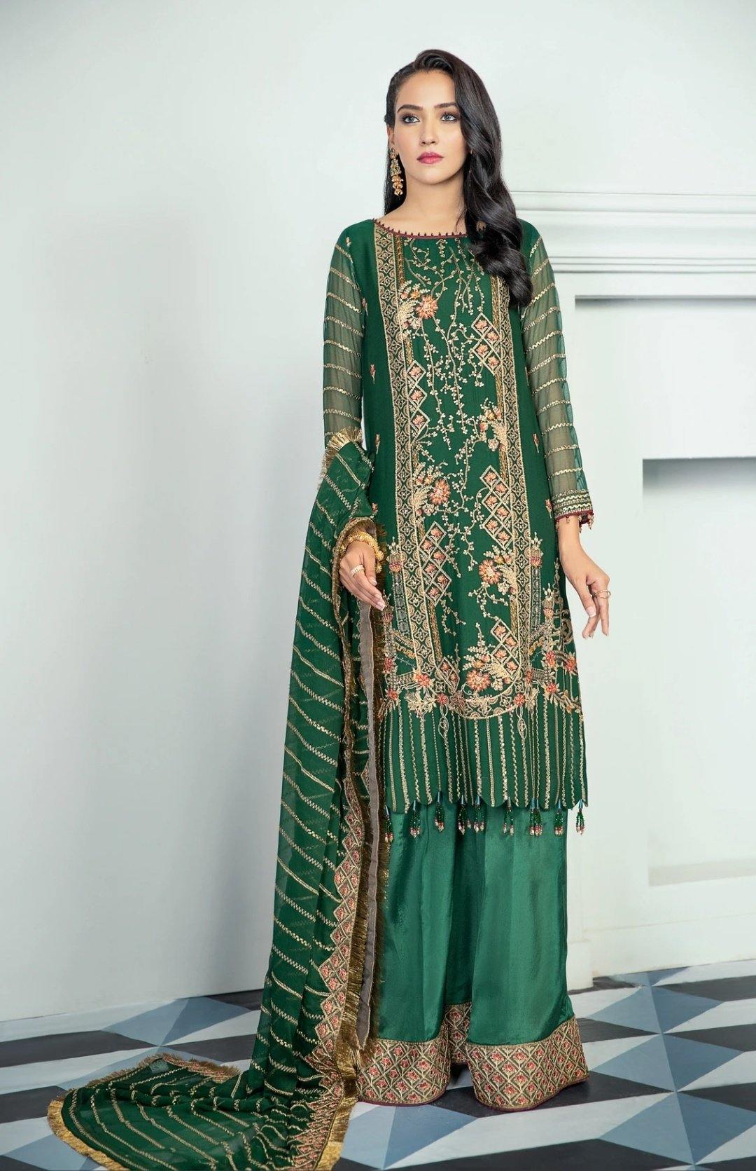 Alizeh Embroidered Chiffon/Vol 3/Dauma - AWWALBOUTIQUE