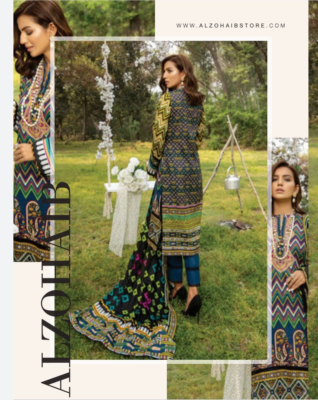 Anum Lawn Pakistani Suit Anum Lawn by Al Zohaib Textiles/Daily Wear