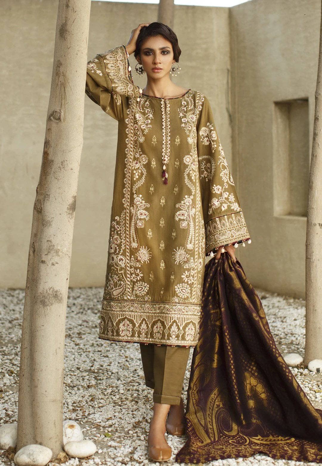 Baroque Winter Pakistani Suits Restocked/Baroque Khaddar 21/Sycamora/10