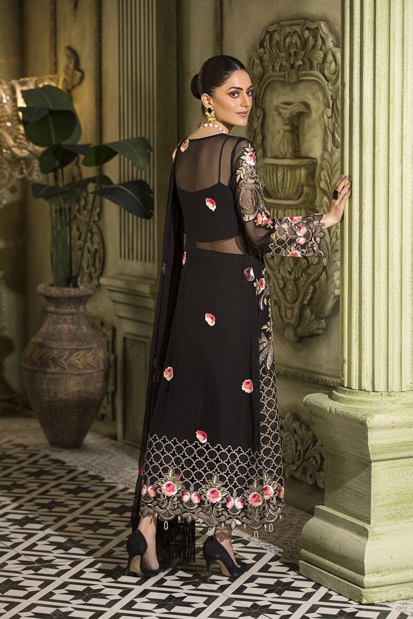 Caspara Chiffon Pakistani Suits Caspara Luxury Chiffon/NIGHT SKY