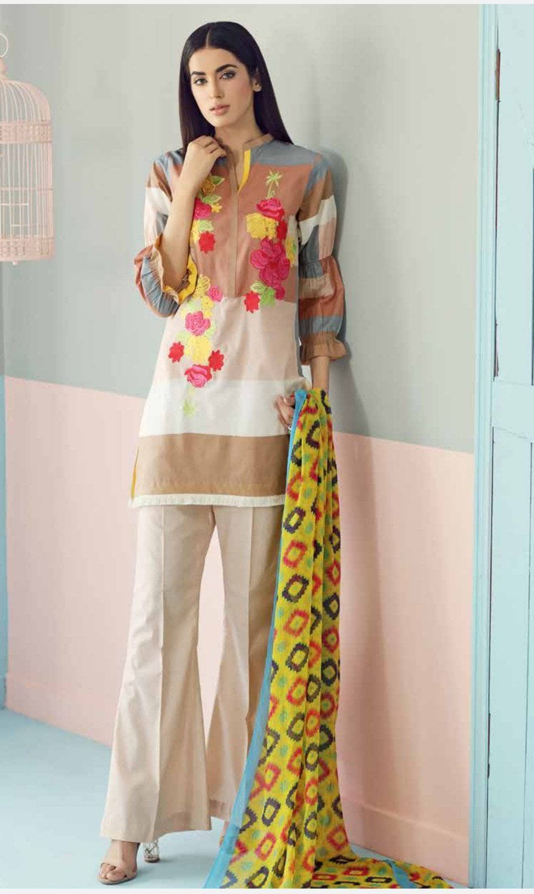 charizma Lawn Pakistani Suit Charizma Yellow Series