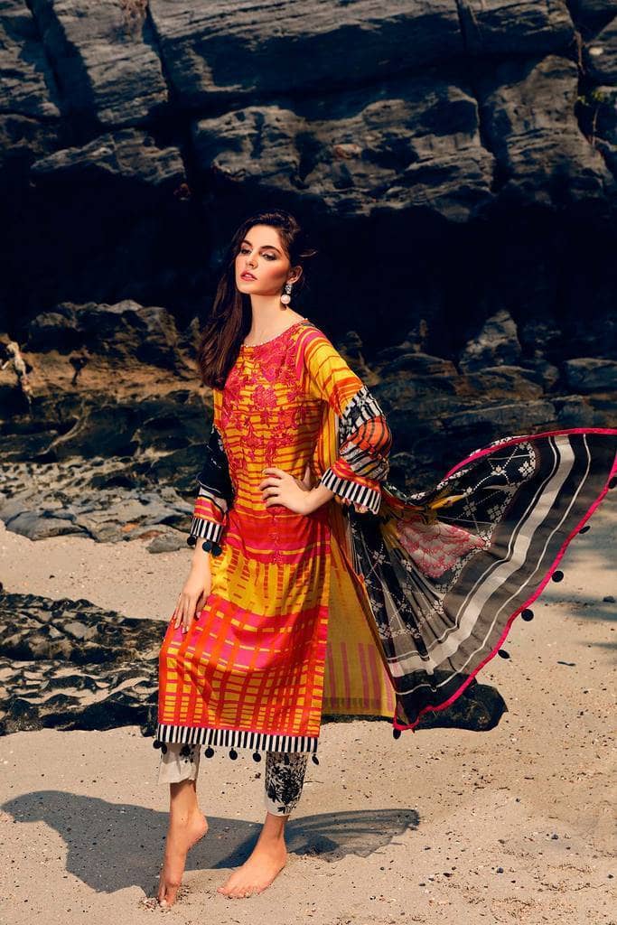 charizma Lawn Pakistani Suit Restocked/Charizma Combination Chapter 1/Amber Crush CC-48