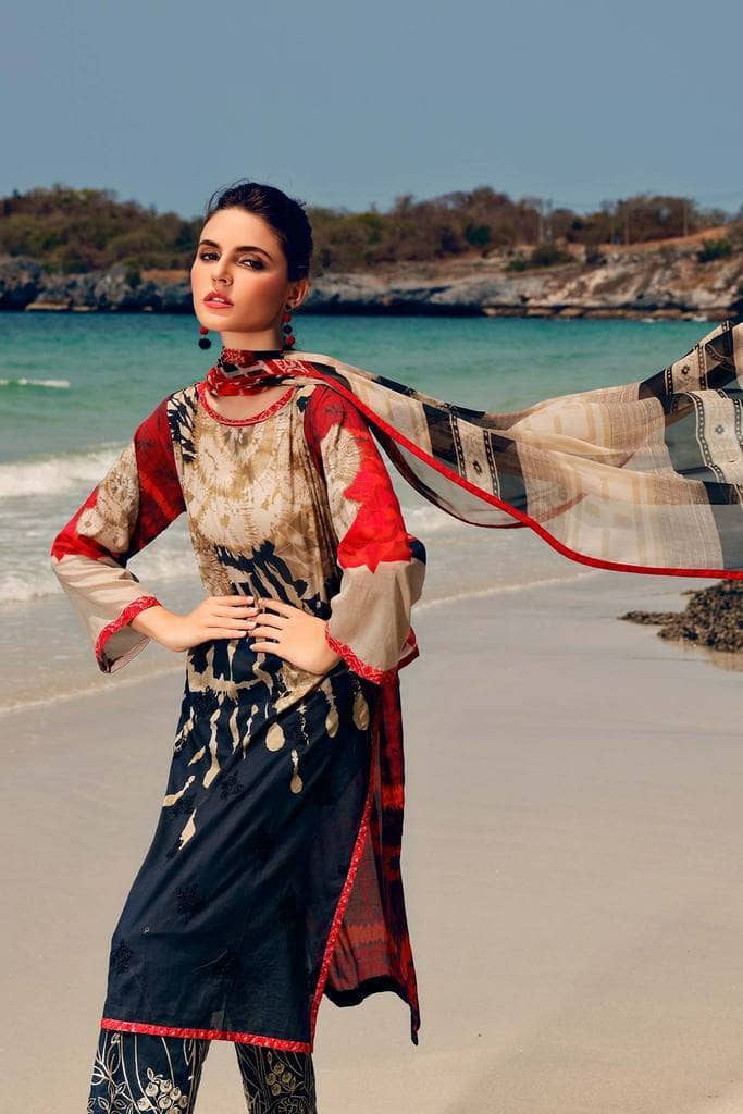 charizma Lawn Pakistani Suits Restocked/Charizma Combination Chapter 1/Crimson Pebble CC-42