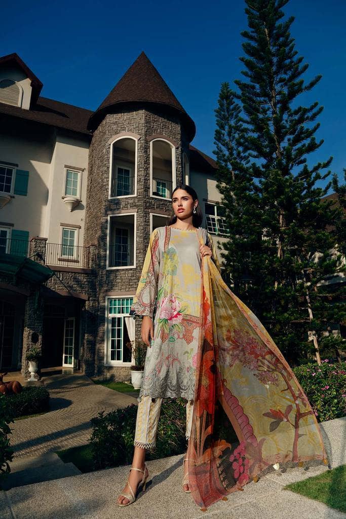 charizma Lawn Pakistani Suits Restocked/Charizma Combination Chapter 1/Sepia Crescent CC-49
