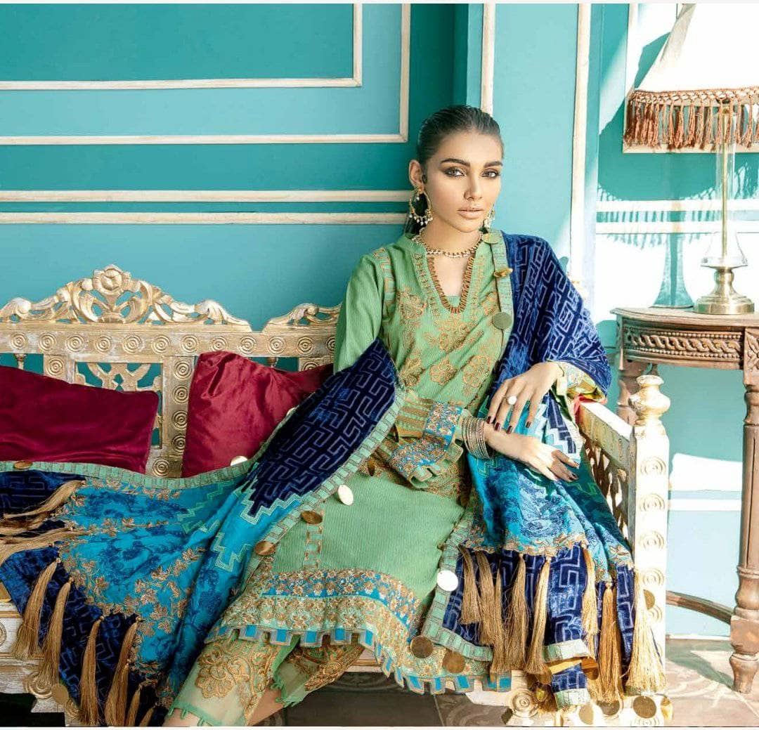 Restocked/Charizma Signature Massori Karandi/Velvet Shawls/Muted Bliss/11