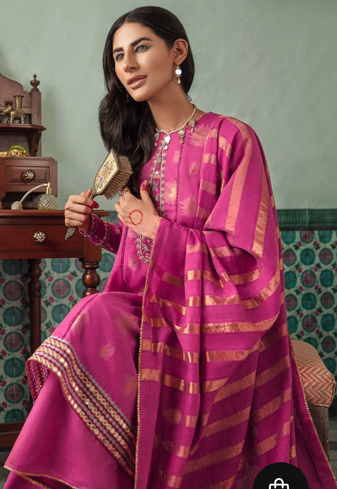 Cross stitch Eid Lawn/RANG-BEHR-3PC