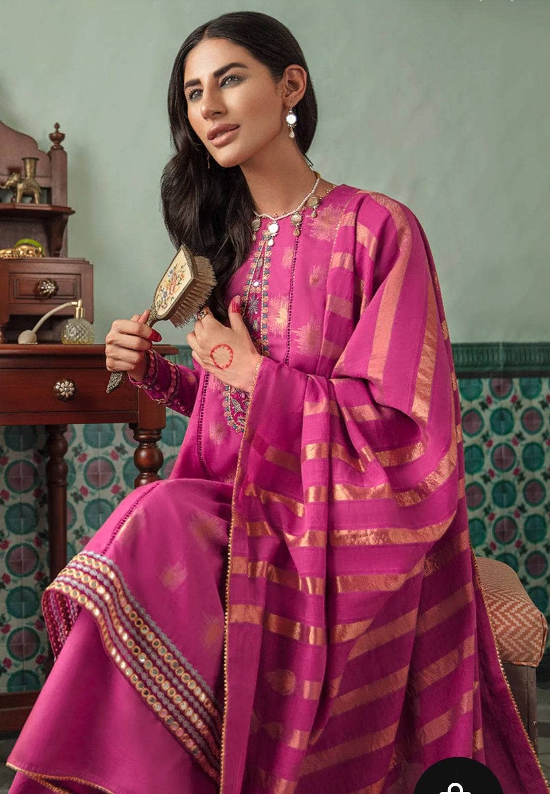 Cross stitch Eid Lawn/RANG-BEHR-3PC