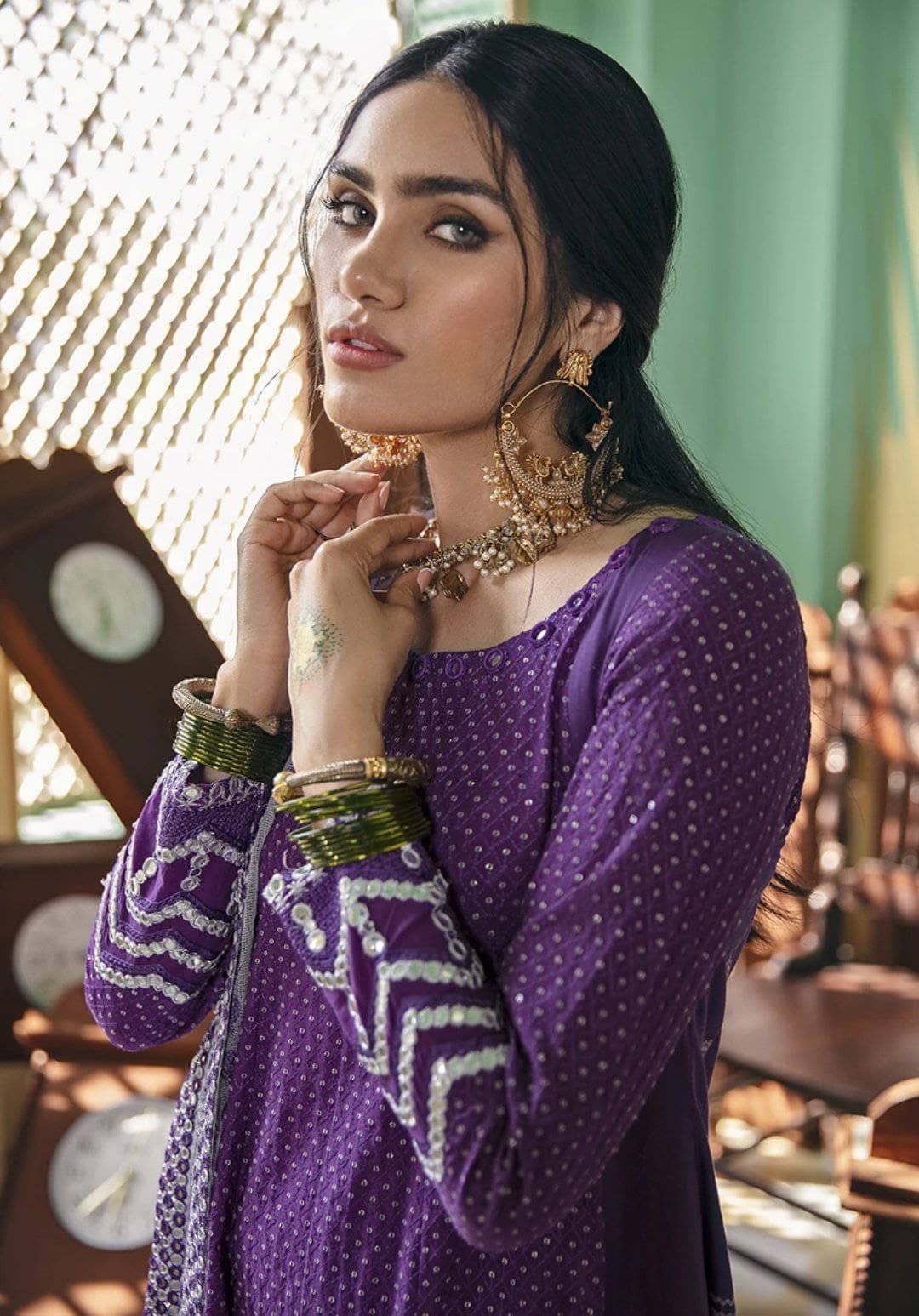 Cross Stitch Eid Lawn/SPECULUM SAGE