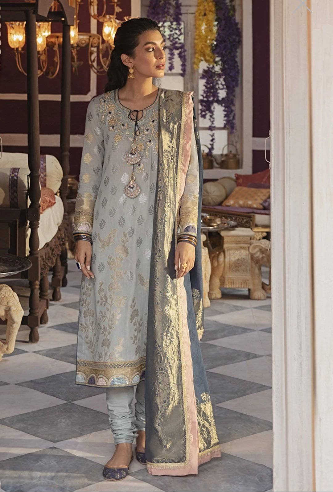 Cross Stitch Lawn Pakistani Suits Cross Stitch Rimjhim Eid Lawn/TRAAB-E KOYAL A