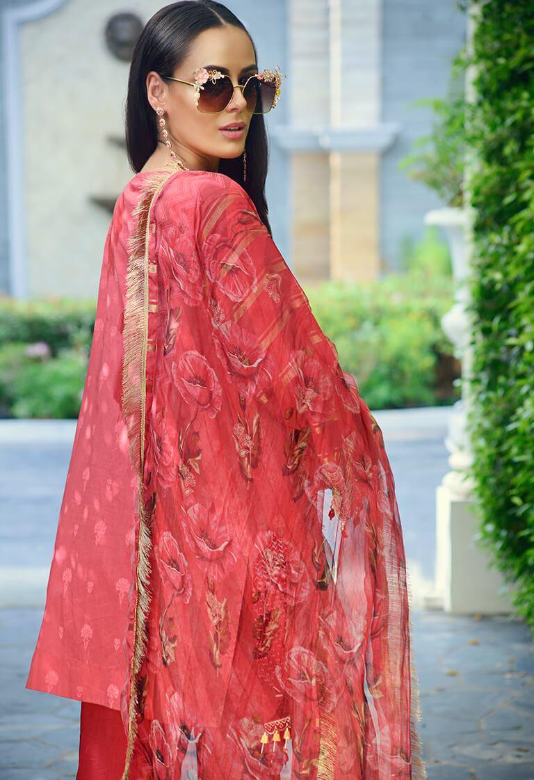 Auj Fleur De Luxe Lawn/D 13 - AWWALBOUTIQUE