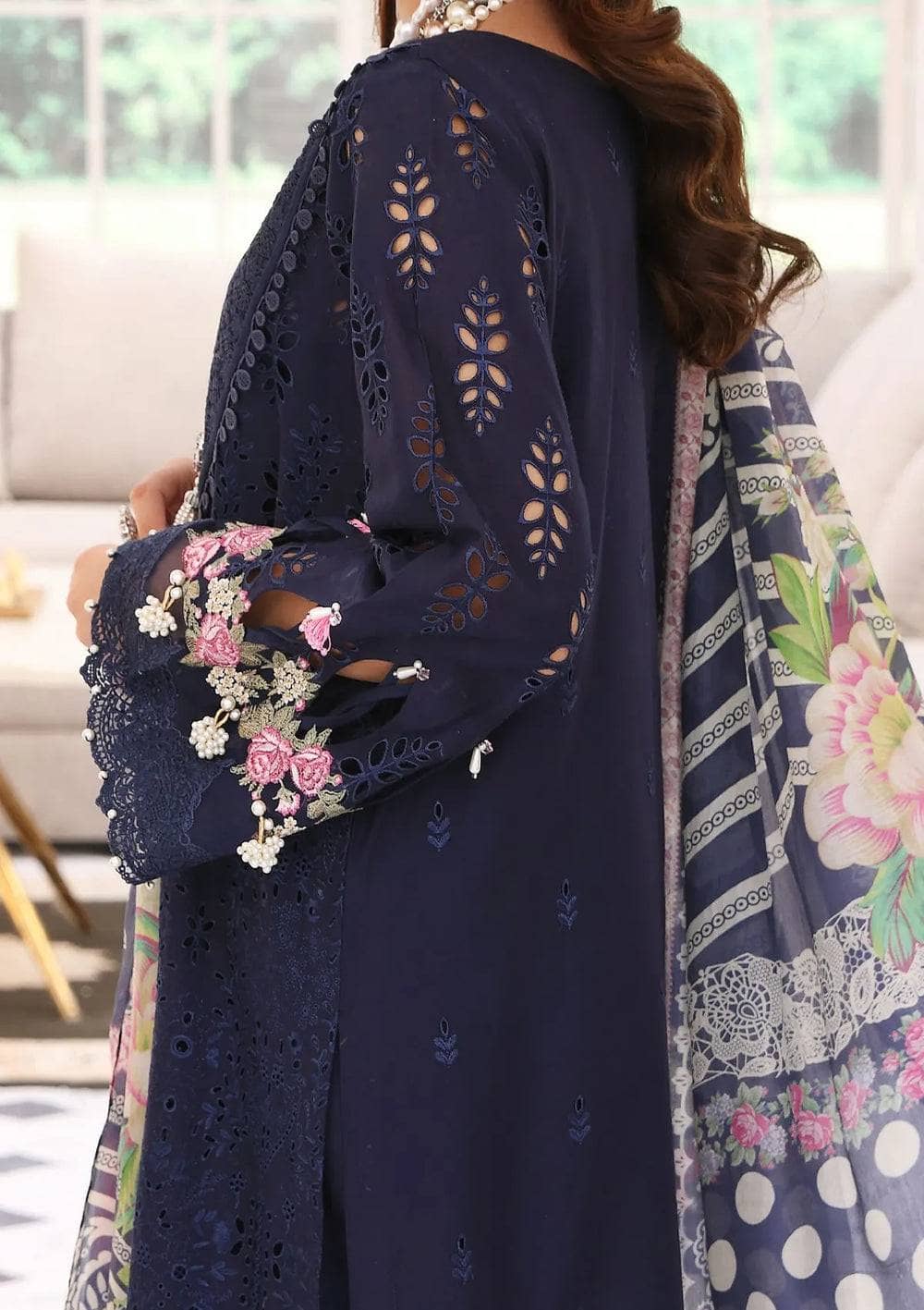Restocked/Elaf Festive Chikankari Lawn/ELC-04 MYSTIQUE