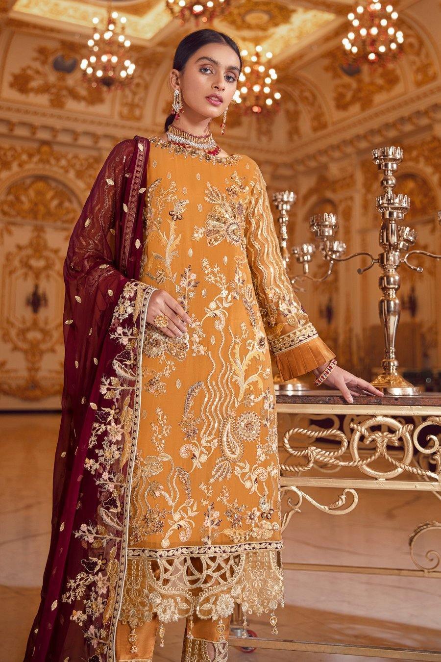 Emaan Adeel Belle Robe Chiffon/BR-05 URBAN SUNSET - AWWALBOUTIQUE