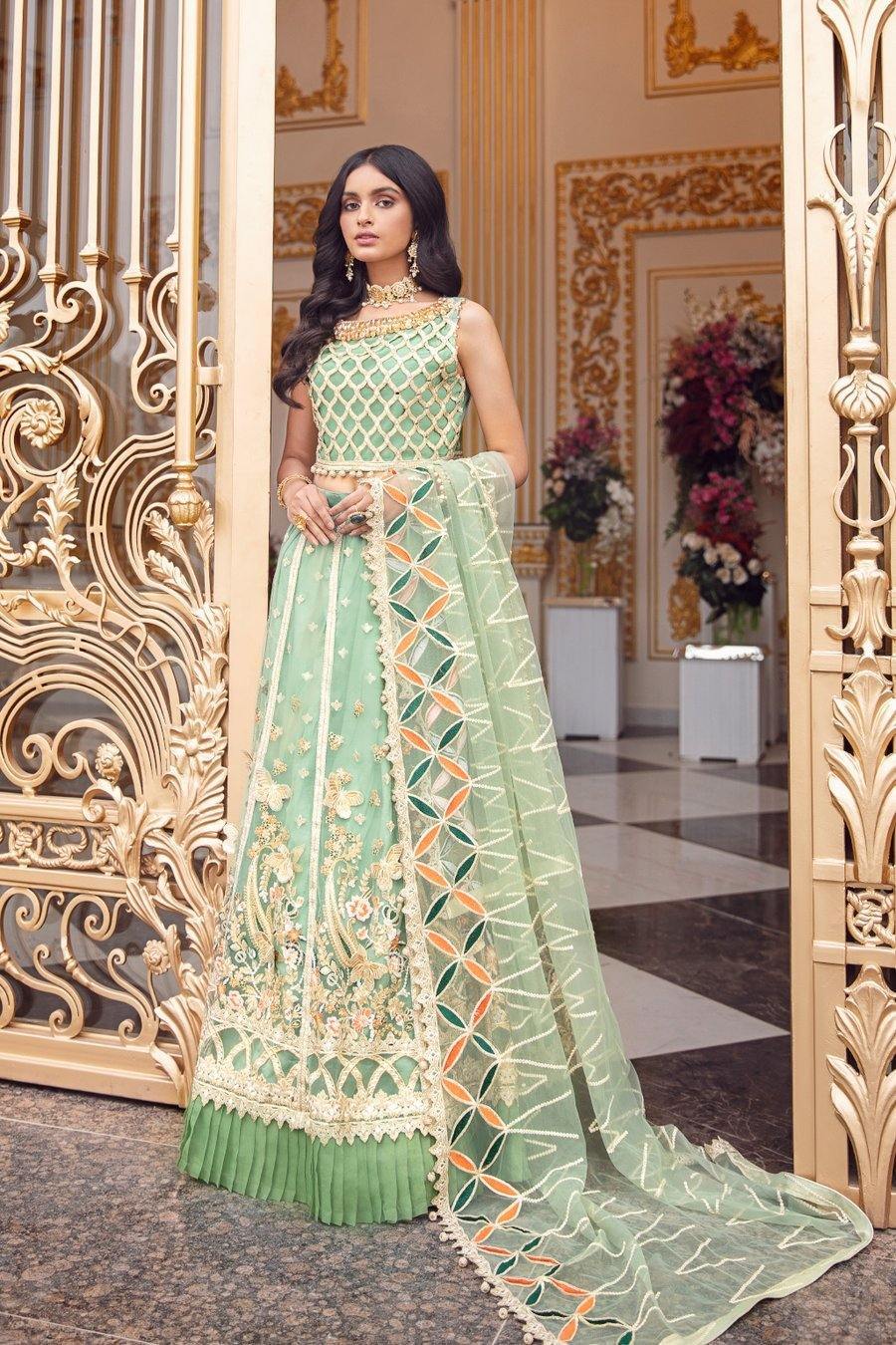 Emaan Adeel Belle Robe Chiffon/BR-02 JUNGLE FRUIT - AWWALBOUTIQUE